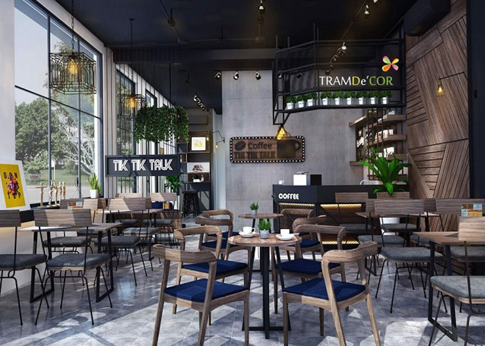Quán cagfe được trang trí theo phong cách đương đại