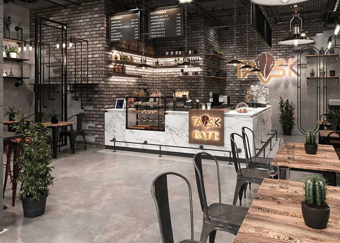 Trang trí quán cafe theo phong cách công nghiệp - Industrial Style